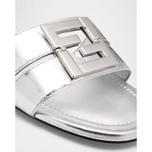 Fendi FFold Metallic Leather Sandals size 37 BNIB